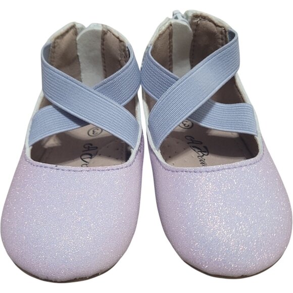 NEW A Bear Co Toddler Size 3 Lilac Smooth Glitter Ballerina Flats Purple - Picture 9 of 12